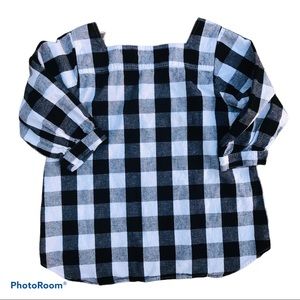 Black and White Plaid Top